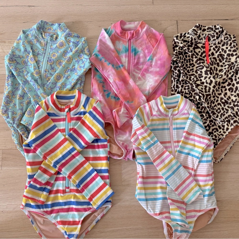 Crewcuts J. Crew Girls Rashguard Set - Bathing Suits- Multicolor - Size 3